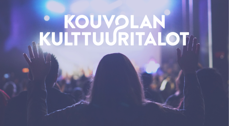 Kuva konsertista, Edessä ihminen kädet ylhäällä kuvattuna takaapäin.